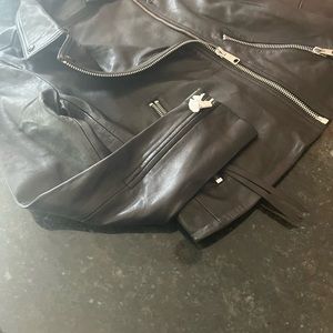 All saints brand new leather  jacket with tags